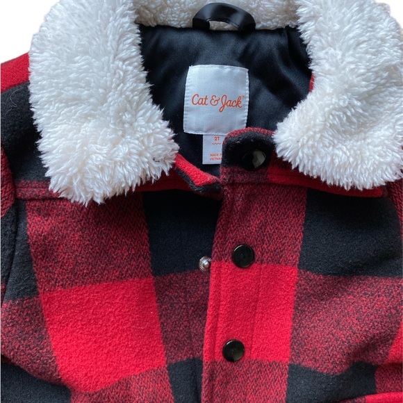 Cat & Jack Buffalo plaid peacoat. 2T - Picture 2 of 4